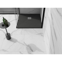 Sprchová vanička MEXEN STONE+ 80x80 cm - tmavě šedá - minerální kompozit, 44718080