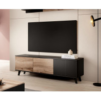 Televizní stolek RANDOM RTV-1 - 150 cm - dub wotan/černý