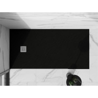 Sprchová vanička MEXEN STONE+ 90x200 cm - černá - minerální kompozit, 44709020