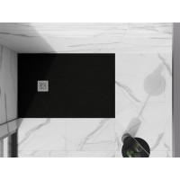 Sprchová vanička MEXEN STONE+ 80x130 cm - černá - minerální kompozit, 44708013