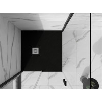 Sprchová vanička MEXEN STONE+ 100x100 cm - černá - minerální kompozit, 44701010