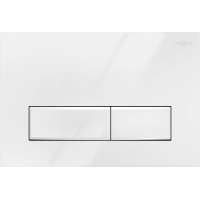 Ovládací tlačítko splachovadla Mexen Fenix 09 - bílé lesklé - dvojčinné - plastové, 600900