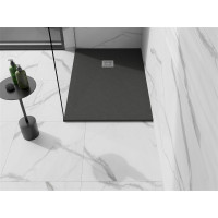 Sprchová vanička MEXEN STONE+ 70x80 cm - tmavě šedá - minerální kompozit, 44717080