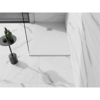 Sprchová vanička MEXEN STONE+ 90x100 cm - bílá - minerální kompozit, 44109010