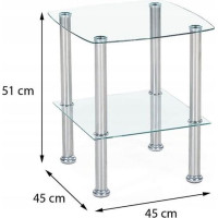 Konferenční stolek CANARIA - sklo/ocel
