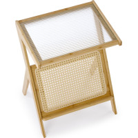 Konferenční stolek FLORA - sklo/bambus