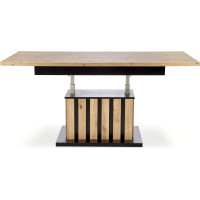 Konferenční stolek BARETTI - rozkládací - dub artisan/černý