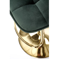 Barová židle HALLIE - tmavě zelená/zlatá