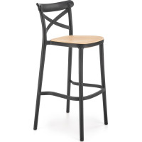 Barová židle HORACIO - černá/hnědá