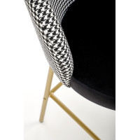 Barová židle ROOSTER - černobílá/zlatá