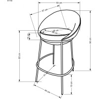 Barová židle BARREL - černá/tyrkysová
