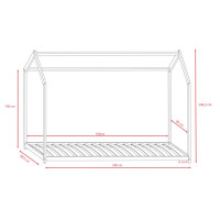 Dětská domečková postel IZABELA - přírodní 160x80 cm