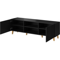 Televizní stolek PAFOS RTV 150 2D2K - černý matný