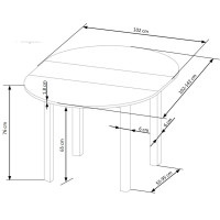 Jídelní stůl RINO - 102(142)x102x76 cm - rozkládací - dub craft/bílý