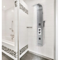 Sprchový panel STELLA 4 4v1 - s výtokem do vany - inox
