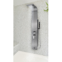 Sprchový panel STELLA 6 4v1 - s výtokem do vany - inox