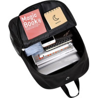 Školní reflexní batoh s USB - Music - černý