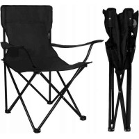 Skládací turistická židle - 82x80x50 cm - černá