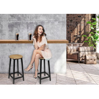 Barová židle FLINT Modern Oak - dub/černá