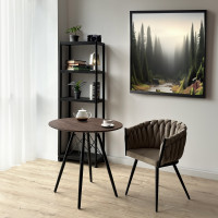 Jídelní stůl PARIS BLACK 80 cm - jasan/černý