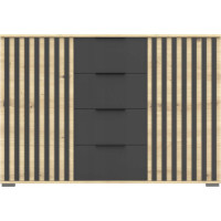 Komoda VERONA 2D4S - dub artisan/černá