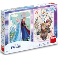 DINO Puzzle Ledové králoství: Anna a Elsa 2x77 dílků