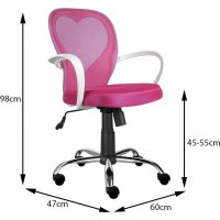 Dětská otočná židle DAISY - růžová