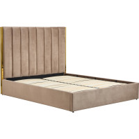 Čalouněná postel PALAZZO s úložným prostorem 200x160 cm - béžová/zlatá