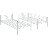 Kovová patrová postel BUNKY 200x90 cm - bílá