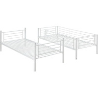 Kovová patrová postel BUNKY 200x90 cm - bílá
