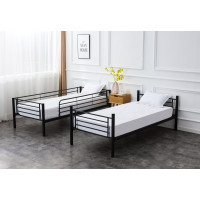 Kovová patrová postel BUNKY 200x90 cm - černá