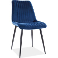 Jídelní židle KIM Velvet - tmavě modrá/černá