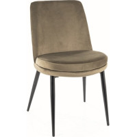Jídelní židle KAYLA Velvet - olivově zelená/černá