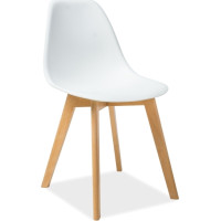 Jídelní židle MORIS - bílá/buk
