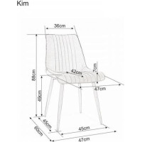 Jídelní židle KIM Velvet - šedá/černá