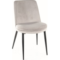 Jídelní židle KAYLA Velvet - světle šedá/černá
