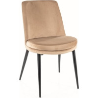 Jídelní židle KAYLA Velvet - béžová/černá
