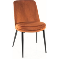 Jídelní židle KAYLA Velvet - skořicová/černá