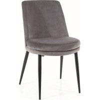 Jídelní židle KAYLA Velvet - šedá/černá