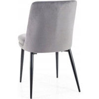 Jídelní židle KAYLA Velvet - šedá/černá