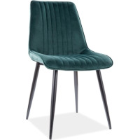 Jídelní židle KIM Velvet - tmavě zelená/černá