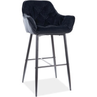 Barová židle CHERRY H-1 Velvet - černá