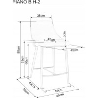 Barová židle PANINO H-2 - černá
