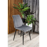 Jídelní židle KIM Velvet - šedá/černá