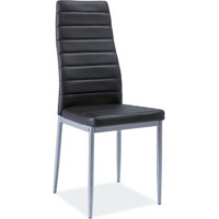 Jídelní židle JOSIE - černá ekokůže/hliník