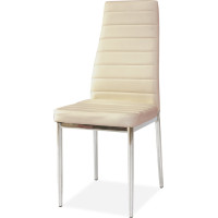 Jídelní židle JOSIE - krémová ekokůže/chrom