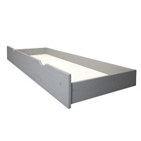 Dětská patrová postel z masivu s rozšířeným spodním lůžkem DENIS - 200x90/140 cm - šedá