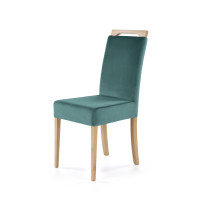 Jídelní židle KELLY - dub medový/tmavě zelená