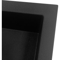 Kuchyňský granitový dřez REA WEST XL - 60 x 50 cm - metalický černý