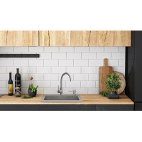 Kuchyňský granitový dřez REA WEST XL - 60 x 50 cm - šedý